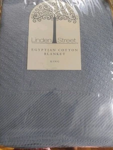 New Light Indigo (Blue) Linden Street 100% Egyption Cotton King Blanket - Picture 1 of 4