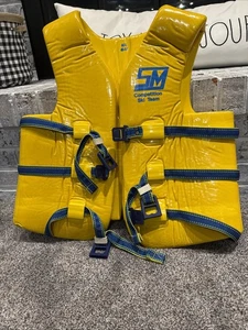 Vintage 80s Ski Master Life Vest Jacket Sail 'N Ski Yellow Size Adult XXL 46”-48 - Picture 1 of 4