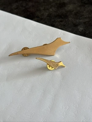 Pin's Lapel pin pins AVION SUPERSONIQUE LE CONCORDE AIR FRANCE Doré 39mm Arthus - Photo 1/4