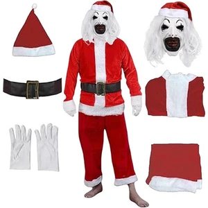  Killer gruseliger Clown Weihnachtskostüm Cosplay Halloween Erwachsene Größe 3X - Bild 1 von 5