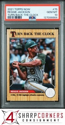 2021 TOPPS NOW TURN BACK THE CLOCK #75 REGGIE JACKSON HOF POP 1 PSA 10 - Image 1 of 3