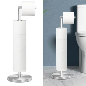 Toilet Paper Holder Stand, Stainless Steel Bathroom Toilet Paper Roll Holder ... - Picture 1 of 7
