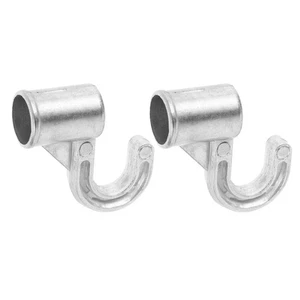 2 Pcs Metal Hook Closet Hangers Aluminum Alloy Rod Bracket Holder - Picture 1 of 10
