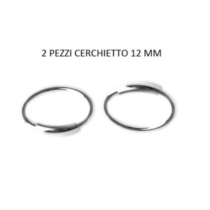2 Orecchini Piercing Cerchio da Naso Cartilagine Trago Argento 925 12 mm - Foto 1 di 2