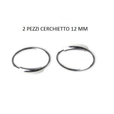 2 Orecchini Piercing Cerchio da Naso  Cartilagine Trago Argento 925 12 mm - Immagine 1 di 2
