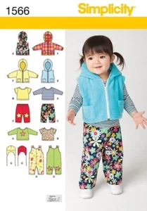 Simplicity Sewing Pattern 1566 Baby XXS-XS-S-M-L - Picture 1 of 3