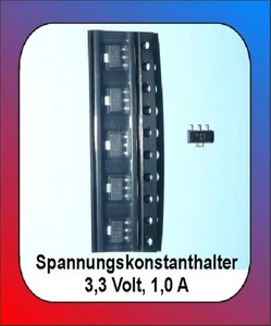 5 x Spannungsregler 3,3 Volt, 1,0 A Waggonbeleuchtung Spannungsbegrenzer - Bild 1 von 1