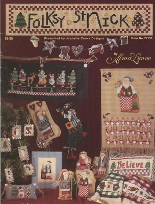 Jeanette Crews Folksy St. Nick Alma Lynne Counted Cross Stitch Pattern Booklet - Image 1 of 3