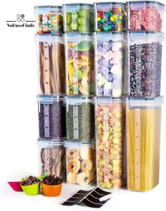 Airtight Food Storage Containers with Lids, Clear Pantry Canister Set for Kitche - Picture 1 of 12