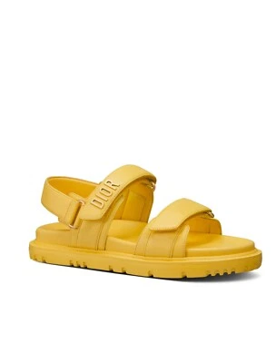 Christian Dior Mujer DiorAct Sandalias Piel de Cordero Cuero En Amarillo Talla 39/9US Foto 1 de 4