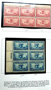 US VINTAGE #649-650 AERONAUTICS CONFERENCE PL BLKS-6, .MINT O.G - Picture 1 of 3