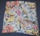 Unbranded Floral Scarf Blue Pink Yellow