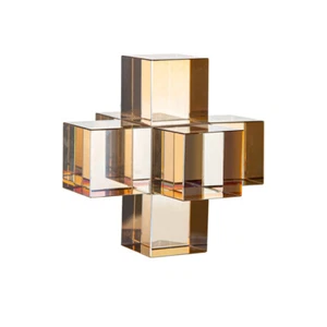 Estatuilla cruz cristal champán pisapapeles vidrio boda decoración del hogar artesanía regalo - Imagen 1 de 9