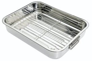 KitchenCraft Edelstahl 38 cm x 27,5 cm Röstpfanne - Bild 1 von 10