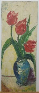 Helen Botway (1900-1992) Original Oil Painting On Masonite 24"×9.5" 1960's - Picture 1 of 5