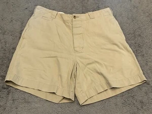 Vintage Eddie Bauer Shorts Mens 36 Beige Chino Slash Pocket Casual Preppy Golf - Picture 1 of 5