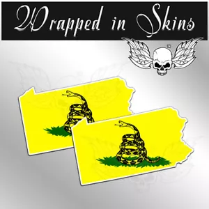 Calcomanías de bandera de Gadsden con pegatinas Pennsylvania Dont Tread on Me elige la talla 2 paquete - Imagen 1 de 1
