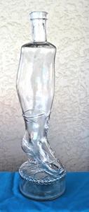 Tall French Glass Leg in Boot Bottle - "Shoes of Glass" Collection #581 - Picture 1 of 10
