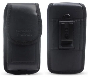 XL Leather Pouch and Belt Clip Holster Size (H) 6” or 6.25" x (L) 3" x (W) .75” - Picture 1 of 9