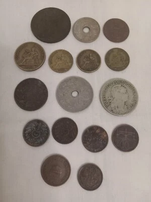 Lot of 16 European Coins 1906-1928: France, Germany, Belgium, Portugal, Hungary - Image 1 of 4