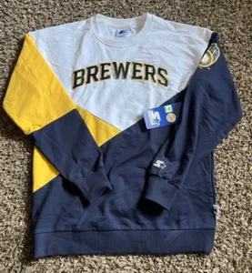 NEW Starter Milwaukee Brewers MLB Women's Long Sleeve Crewneck Sweater (XS) - Picture 1 of 3