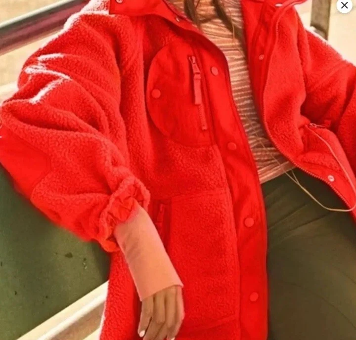 Jaqueta de lã Free People Hit The Trails nova com etiquetas laranja tamanho M - Imagem 1 de 4