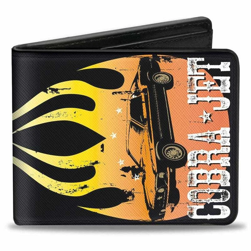 Bi-Fold Wallet Mustang Flame COBRA JET Black/Yellow-Red Fade/Whit