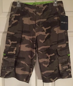 Eddie Bauer Shorts Boys SIze 16 Camouflage Khakis Camo Cargo Utility Pockets New - Picture 1 of 9