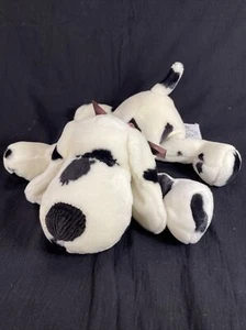 Russ Berrie Digby Cane Peluche Cucciolo Bianco Nero 10” Imbottito Nastro Marrone Dalmata - Foto 1 di 7