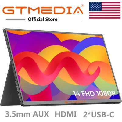 New 14" Ultra Slim Portable Laptop External Monitor FHD 1080P with Dual Speaker - Image 1 of 4