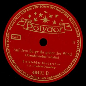 BIELEFELDER KINDERCHOR Oberschlesisches Volkslied ..Wind Schellackplatte S6142 - Bild 1 von 2