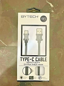 Bytech 10 ft tipo C resistente extra grueso 4 mm (negro) - Imagen 1 de 2