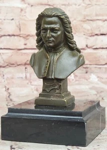 Escultura de bronce vintage Strauss Bach retrato busto estatua arte famoso decoración venta - Imagen 1 de 10