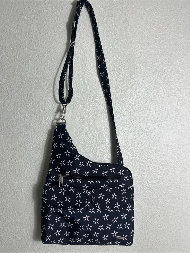 Bolso de Viaje Bandolera Travelon RFID Negro Blanco 11x11x2 Floral Foto 1 de 4