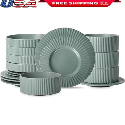 Juego de vajilla moderno Mid Century de 16 piezas vajilla elegante todas las ocasiones nuevo Foto 1 de 4