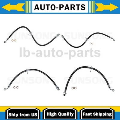 4X Front Rear Brake Line Hose Sunsong For For Honda Element 2003 2004 2005 2006 - Image 1 of 4