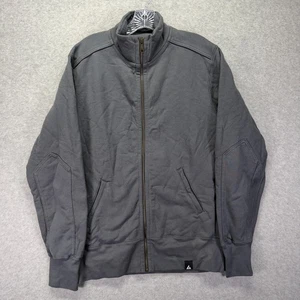 Felpa Gigante Americana Uomo Grigio Medio Full Zip Finto Collo Cotone USA Pesante - Foto 1 di 7