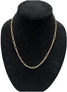 12K Yellow Gold 1/20 Filled Fancy Figaro Design Link Chain Necklace 20"Vintage - Picture 1 of 10