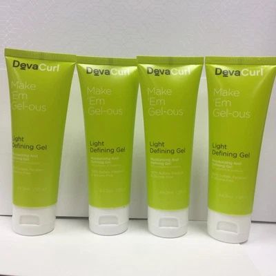 4 DEVACURL Make em Gel-ous Gel Definidor de Luz para el Cabello 1.5 OZ - PAQUETE DE 4 NUEVO Foto 1 de 3