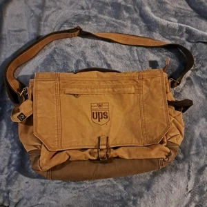 Dri Duck Brown Canvas Messenger Bag UPS Logo - Picture 1 of 10