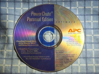 CD-ROM PowerChute Personal Edition de APC solo disco original de Windows Foto 1 de 2