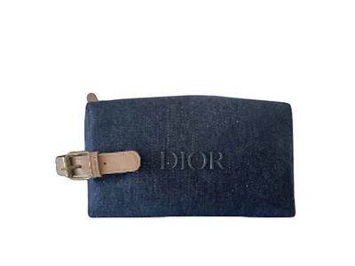 Dior Sauvage красоты джинсовой ткани мешок/туалетные принадлежности/сумка темно-синий с ручкой - Изображение 1 из 4