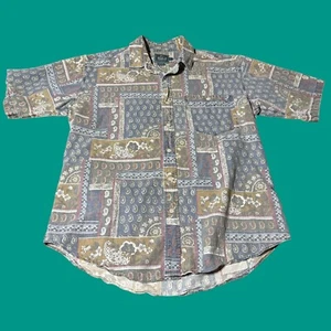 Vintage Woolrich Shirt Mens Large Paisley Button Down Southwestern Cotton - Picture 1 of 7