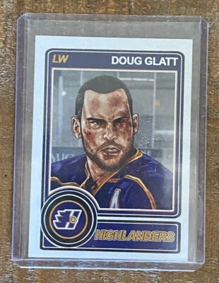 Tarjeta coleccionable deportiva de hockey Highlanders de la película Goon Doug Glatt Cuyler Smith sdcc Foto 1 de 2