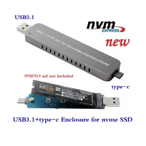 M.2 NVMe M-Key PCIe SSD to USB 3.1 Type-C 10Gbps Adapter External Enclosure Case - Bild 1 von 12