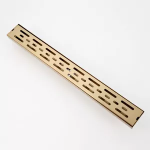 Griglia scarico rifiuti lungo doccia lungo pavimento bagno oro 60 cm - Foto 1 di 7