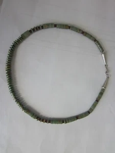 Collar Heishi Esterlina Turquesa Graduada Vintage 18" - Imagen 1 de 5