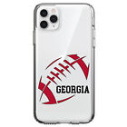 Clear Case for iPhone (Pick Model) Georgia Football Red, Black
