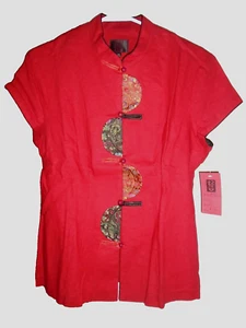 Women's Oriental Chinese Cheongsam Shirt Blouse Top Size M New - Picture 1 of 10