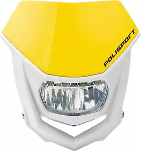POLISPORT FARO E MASCHERINA COMPLETO HEADLIGHT HALO LED ECE CROSS ENDURO GIALLO - Imagen 1 de 4